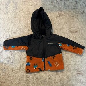 Columbia Kids' Black and Orange Patterned Puffer Jacket